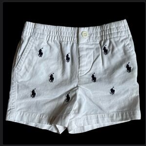 Ralph Lauren Kids White Shorts with Navy Embroidery size 3M